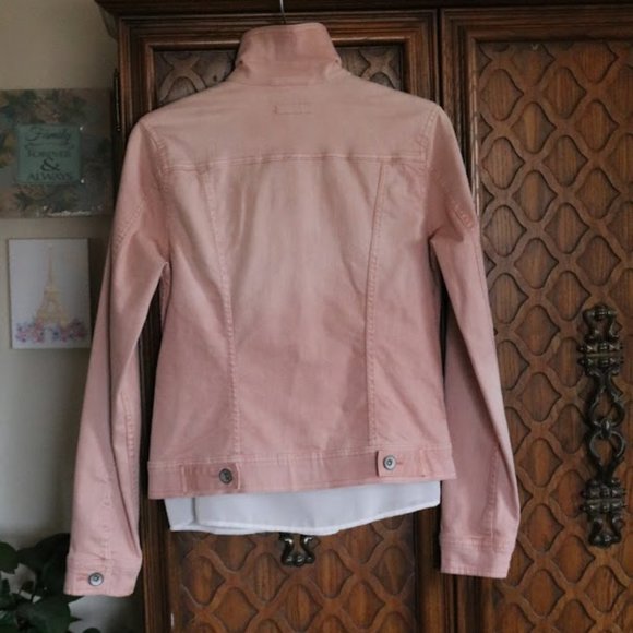 KEEPING Merona Distressed Pink Denim Jean Jacket NWOT! - Picture 10 of 16